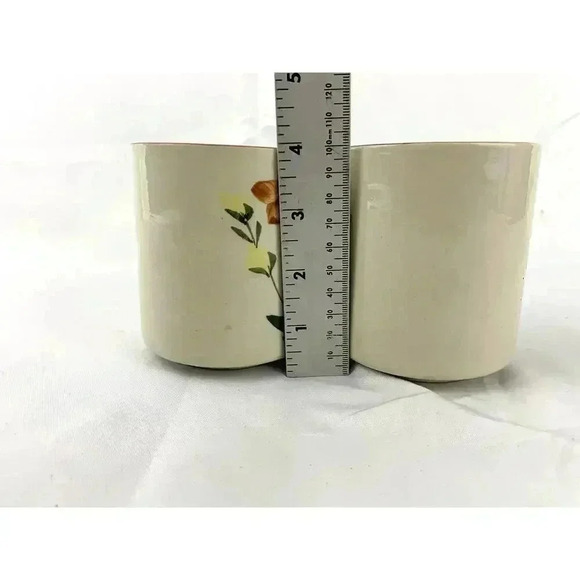 VTG Set Floral Stoneware Coffee Mug Flowers Watercolor Style Cup Chi Kiang China - Picture 4 of 9